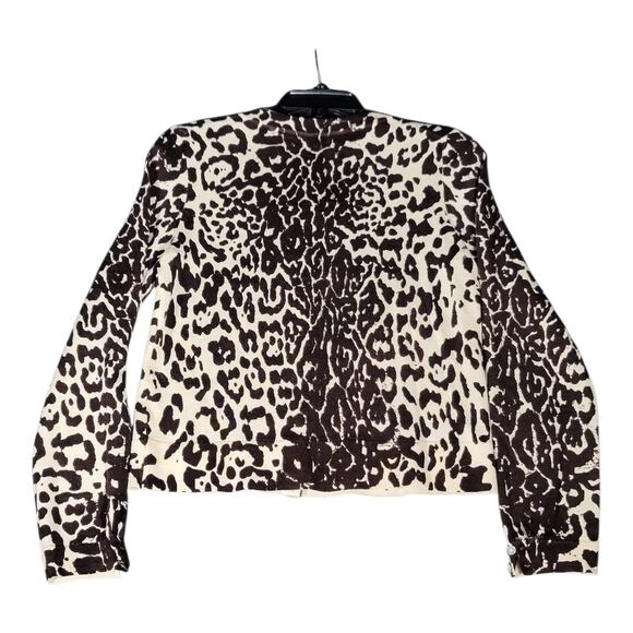 J.Crew Leopard Print Teddie Wool Sweater Cardigan Button Front Long Sleeve Sz M - Picture 5 of 15